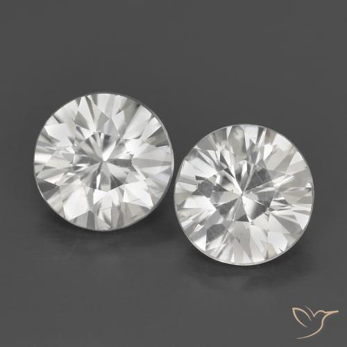 Circón blanco de 1,42 quilates, corte de diamante de 5 mm de Myanmar, Photo A
