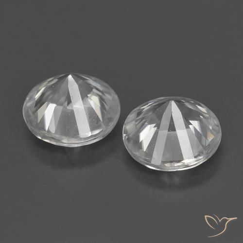 Zircon Gemstones in 5 mm (calibrated) Size for Sale, Zircon Stones in White Color