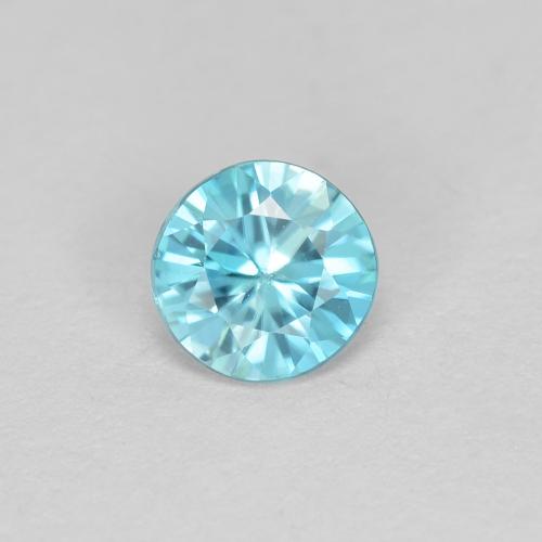 0.58 ct Blue Zircon Gemstone, Zircon Gem in Diamond-Cut Shape for Sale.