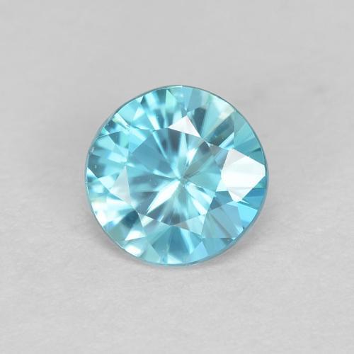 0.58 ct Blue Zircon Stone, Natural Zircon in Diamond-Cut Shape for Sale