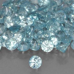 0.47 ctw Blue Zircon Stones, Natural Zircon in Diamond-Cut Shape for Sale