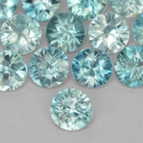 0.49 ctw Blue Zircon Gemstones, Zircon Gems in Diamond-Cut Shape for Sale.