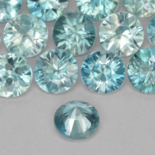 Zircon Gemstones in 3.5 mm (calibrated) Size for Sale, Zircon Stones in Light Blue Color