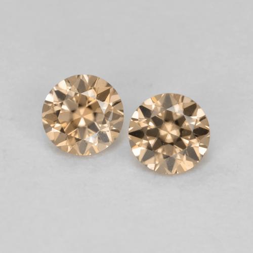 Light Neutral Orange Zircone Gem - 0.2ct Taglio brillante (ID: 623452)