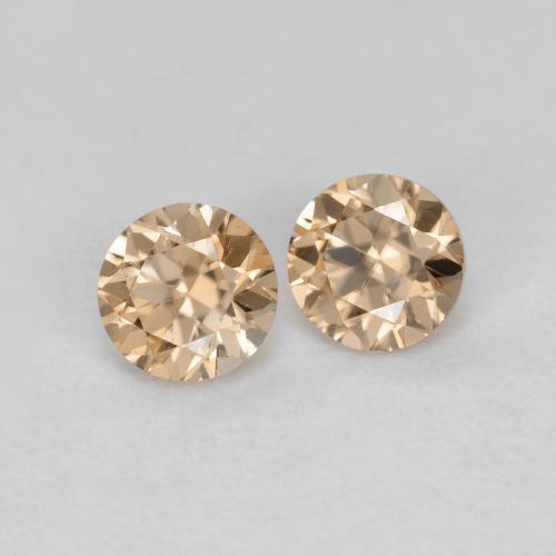 0.33 ctw Orange Zircon Stones, Natural Zircon in Diamond-Cut Shape for Sale