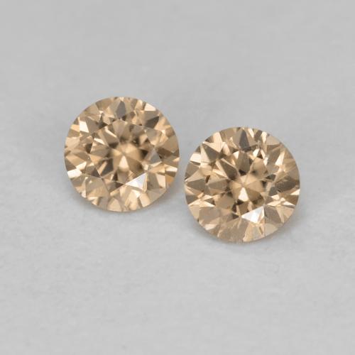 Light Neutral Orange Zircone Gem - 0.2ct Taglio brillante (ID: 623456)