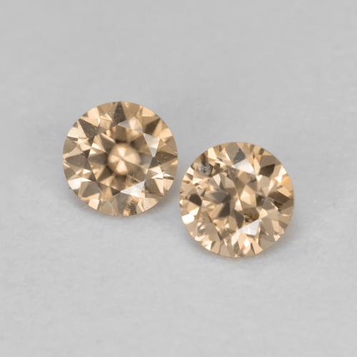 Light Neutral Orange Zircone Gem - 0.2ct Taglio brillante (ID: 623457)