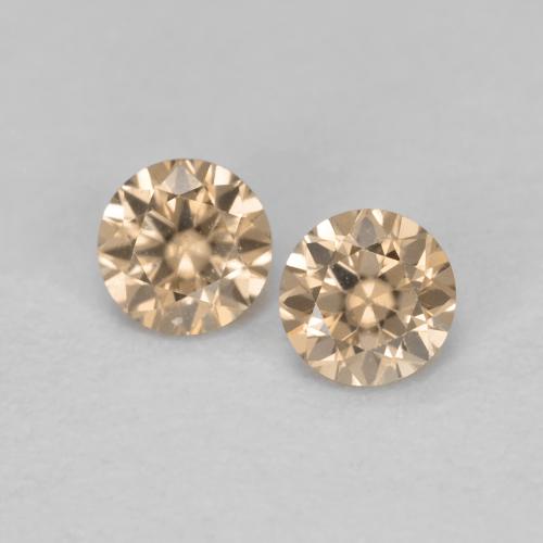 Arancione chiaro Zircone Gem - 0.2ct Taglio brillante (ID: 623459)