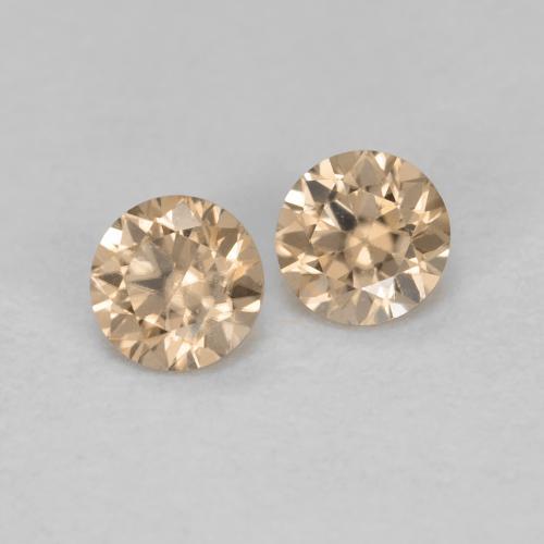 0.32 ctw Orange Zircon Stones, Natural Zircon in Diamond-Cut Shape for Sale