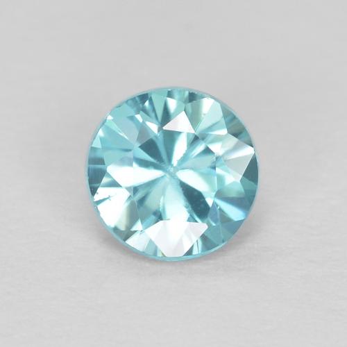 0.37 ct Blue Zircon Gemstone, Zircon Gem in Diamond-Cut Shape for Sale.
