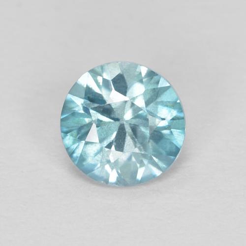 Circón Azul claro Circular de 0.38 ct de Camboya, dimensión 4,1mm, piedra preciosa natural Caliente, claridad VS, Circón Corte Diamante de 1 pieza, dureza de Mohs de 6.5 - 7.5 Adecuado para joyas de uso diario , Exhibe gran brillo, Photo A