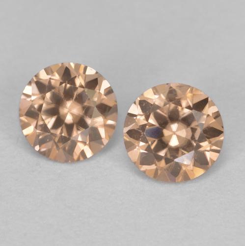 0.33 ctw Orange Zircon Gemstones, Zircon Gems in Diamond-Cut Shape for Sale.