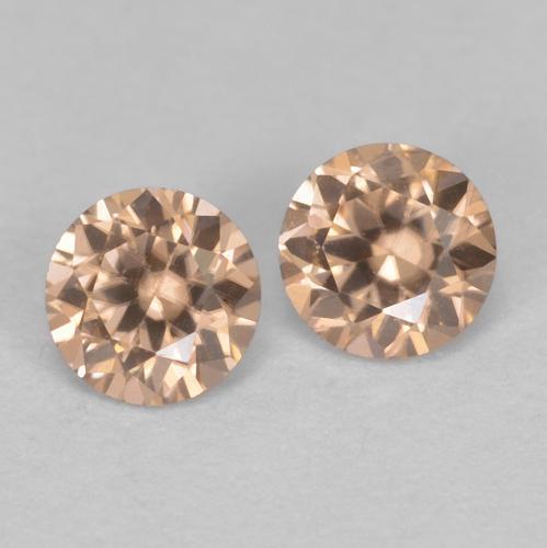 0.33 ctw Orange Zircon Stones, Natural Zircon in Diamond-Cut Shape for Sale