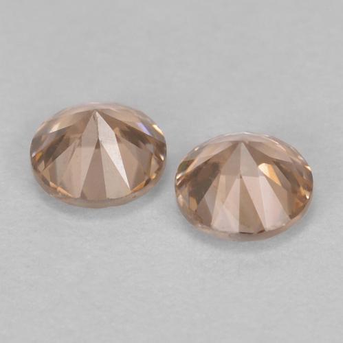 Zircon Gemstones in 3 mm (calibrated) Size for Sale, Zircon Stones in Light Neutral Orange Color