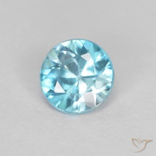 Zircon Tour en damier des États-Unis 0,48 ct, dimension 4,4mm, pureté VS, pierre gemme naturelle Non traité, 1 pièce Zircon de couleur Bleu olympique, dureté Mohs de 6.5 à 7.5 convient aux bijoux de tous les jours, pierre de sagesse, Pierre du zodiaque Taureau, Photo A