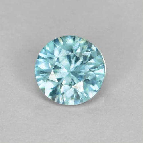 0.52 ct Blue Zircon Gemstone, Zircon Gem in Diamond-Cut Shape for Sale.