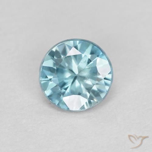 0.5 ct Blue Zircon, 4.5 mm Diamond Cut From Cambodia, Photo A