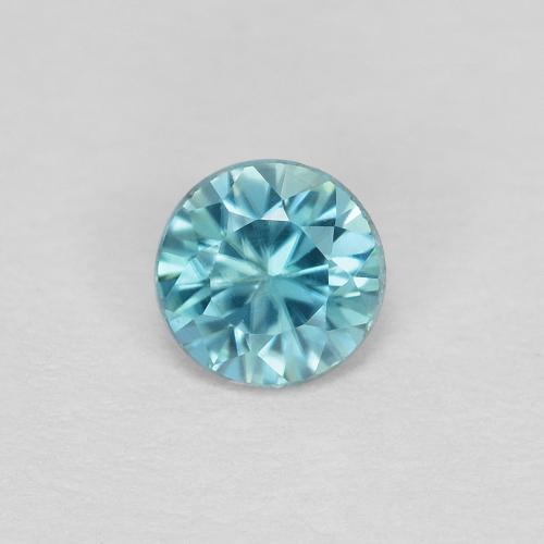 Turquoise Zircon 0.4ct Round from Cambodia Gemstone