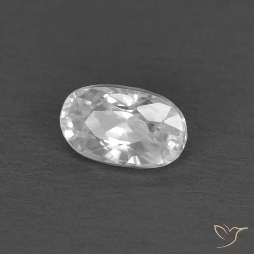 0.45 ct White Zircon Stone, Natural Zircon in Oval Facet Shape for Sale