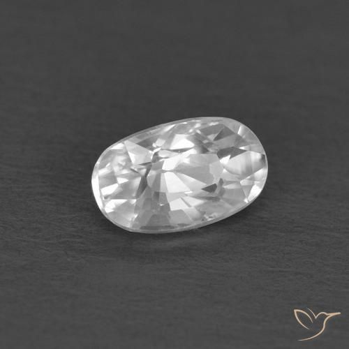 0.46 ct White Zircon Stone, Natural Zircon in Oval Facet Shape for Sale