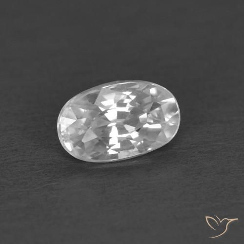 0.46 ct White Zircon Stone, Natural Zircon in Oval Facet Shape for Sale