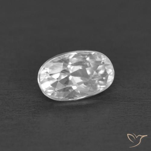 0.50 ct White Zircon Stone, Natural Zircon in Oval Facet Shape for Sale