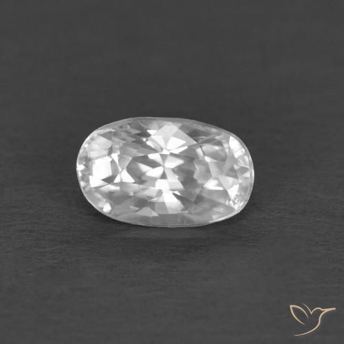 0.50ct Natural White Zircon, Oval, VVS-VS, Photo A