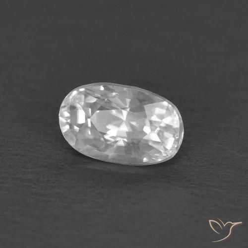 0.50 ct White Zircon Stone, Natural Zircon in Oval Facet Shape for Sale