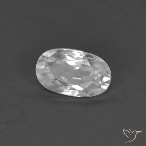 0.40 ct White Zircon Stone, Natural Zircon in Oval Facet Shape for Sale