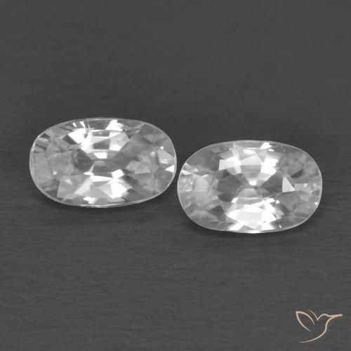 0.78 ct White Zircon, 5.1 x 3.1 mm Oval Cut From Cambodia, Photo A
