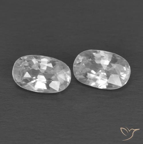 0.78 ctw White Zircon Stones, Natural Zircon in Oval Facet Shape for Sale