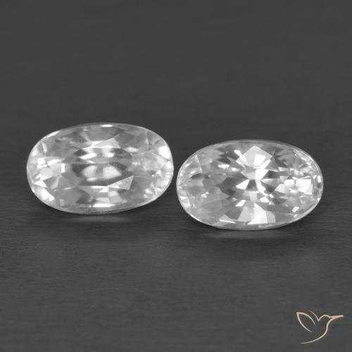 0.94ctw Natural White Zircon, Oval, VVS