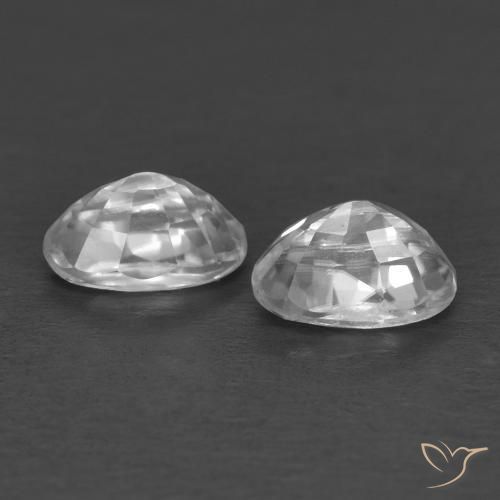 Zircon Gemstones in 5 x 3.1 mm Size for Sale, Zircon Stones in White Color