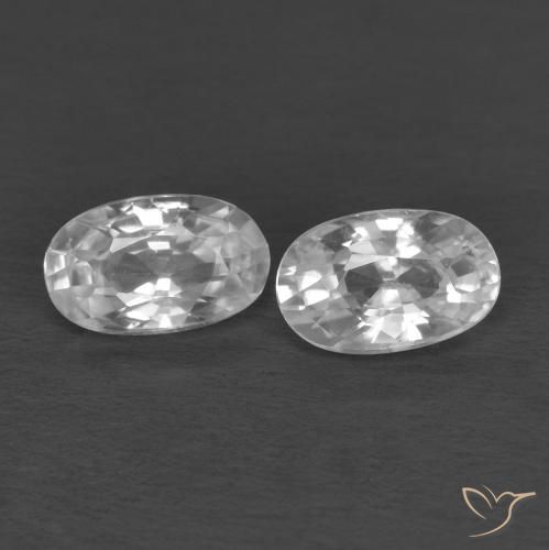 0.74 ct White Zircon, 5 x 3.1 mm Oval Cut From Cambodia, Photo A