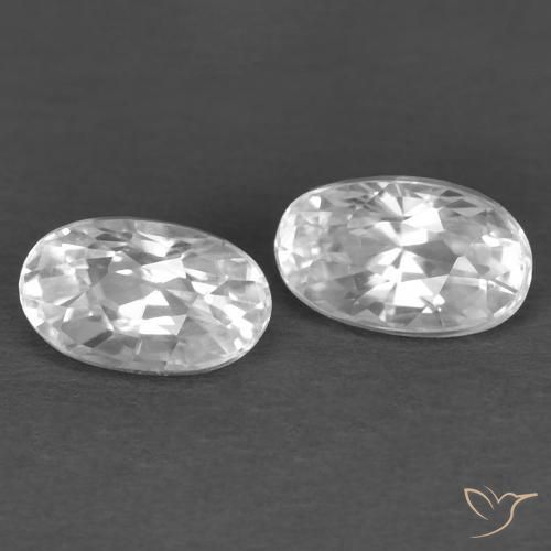 0.92 ct White Zircon, 5.1 x 3.1 mm Oval Cut From Cambodia, Photo A