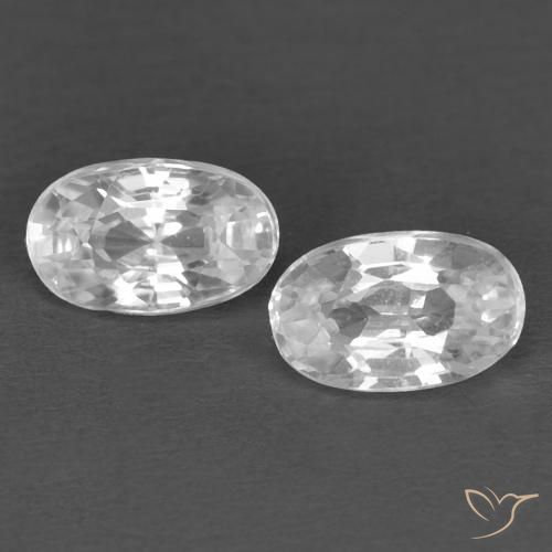 0.80ctw Natural White Zircon, Oval, VVS
