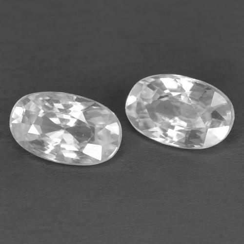 0.72 ctw White Zircon Stones, Natural Zircon in Oval Facet Shape for Sale