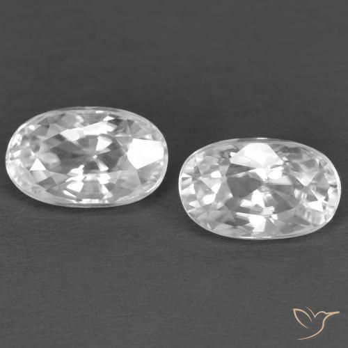 0.86ctw Natural White Zircon, Oval, VVS