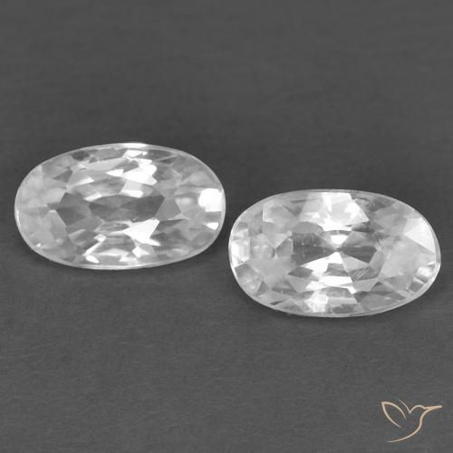 0.72ctw Natural White Zircon, Oval, VVS