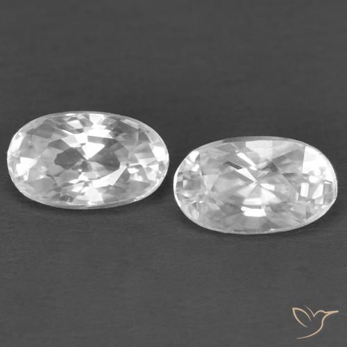 0.87ctw Natural White Zircon, Oval, VVS
