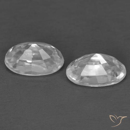 Zircon Gemstones in 5 x 3 mm (calibrated) Size for Sale, Zircon Stones in White Color