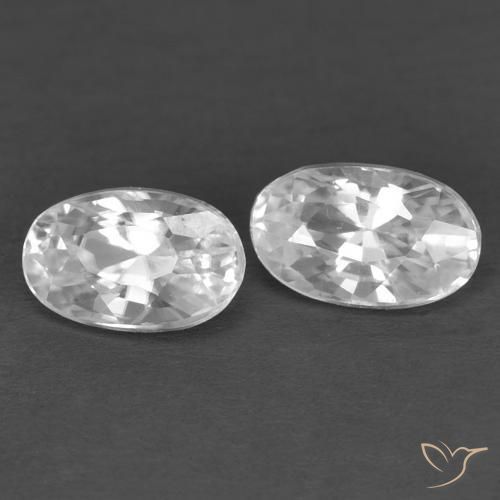 0.83 ct White Zircon, 5 x 3.1 mm Oval Cut From Cambodia, Photo A