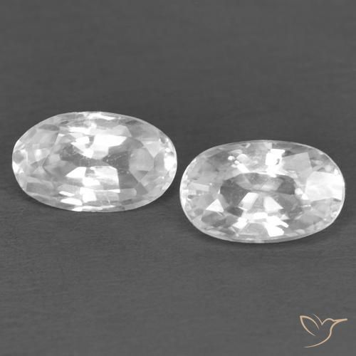 0.76ctw Natural White Zircon, Oval, VVS