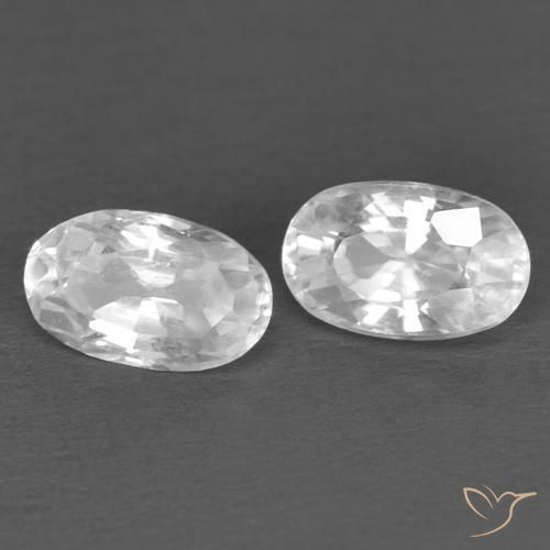 0.76 ctw White Zircon Stones, Natural Zircon in Oval Facet Shape for Sale