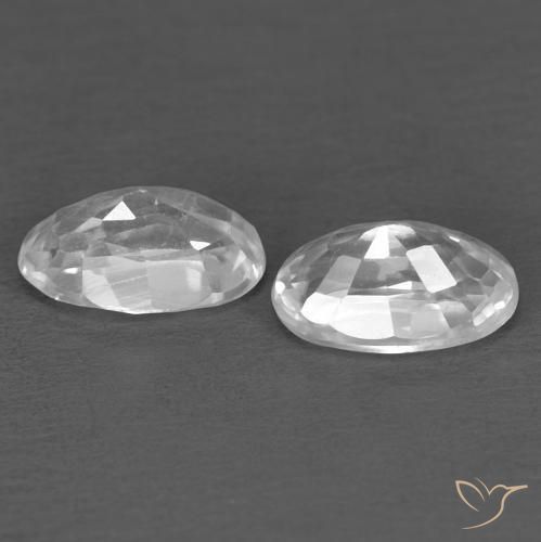 0.76ctw Natural White Zircon, Oval, VVS