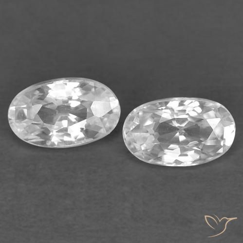 0.76ctw Natural White Zircon, Oval, VVS