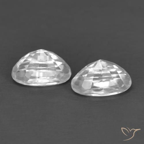 Zircon Gemstones in 5.1 x 3.2 mm Size for Sale, Zircon Stones in White Color