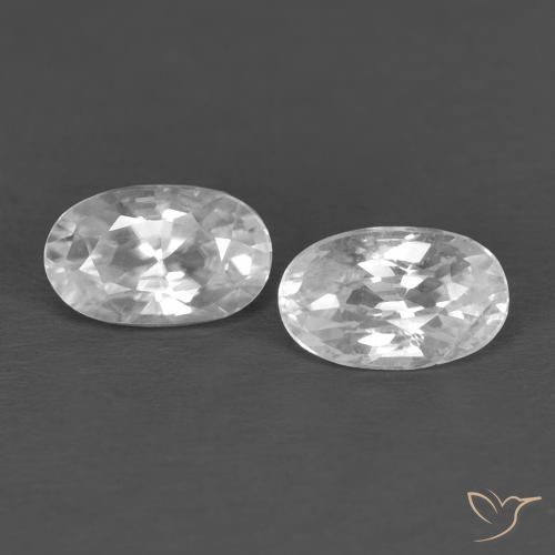 0.81 ct White Zircon, 5 x 3.1 mm Oval Cut From Cambodia, Photo A