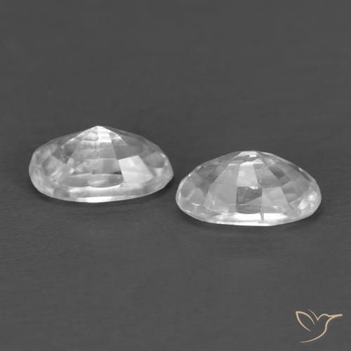Zircon Gemstones in 5 x 3 mm (calibrated) Size for Sale, Zircon Stones in White Color
