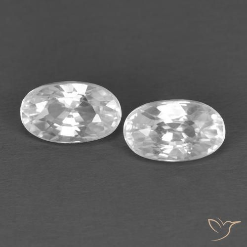0.83 ct White Zircon, 5 x 3.1 mm Oval Cut From Cambodia, Photo A